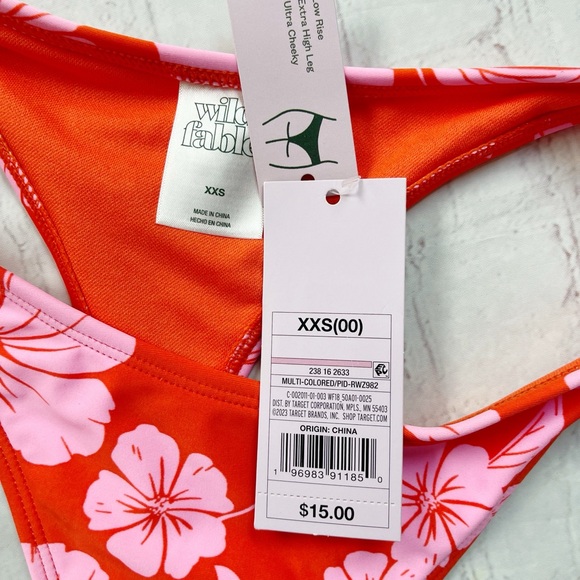 Wild fable NWT extra cheeky low rise tropical print bikini bottom - Picture 7 of 9